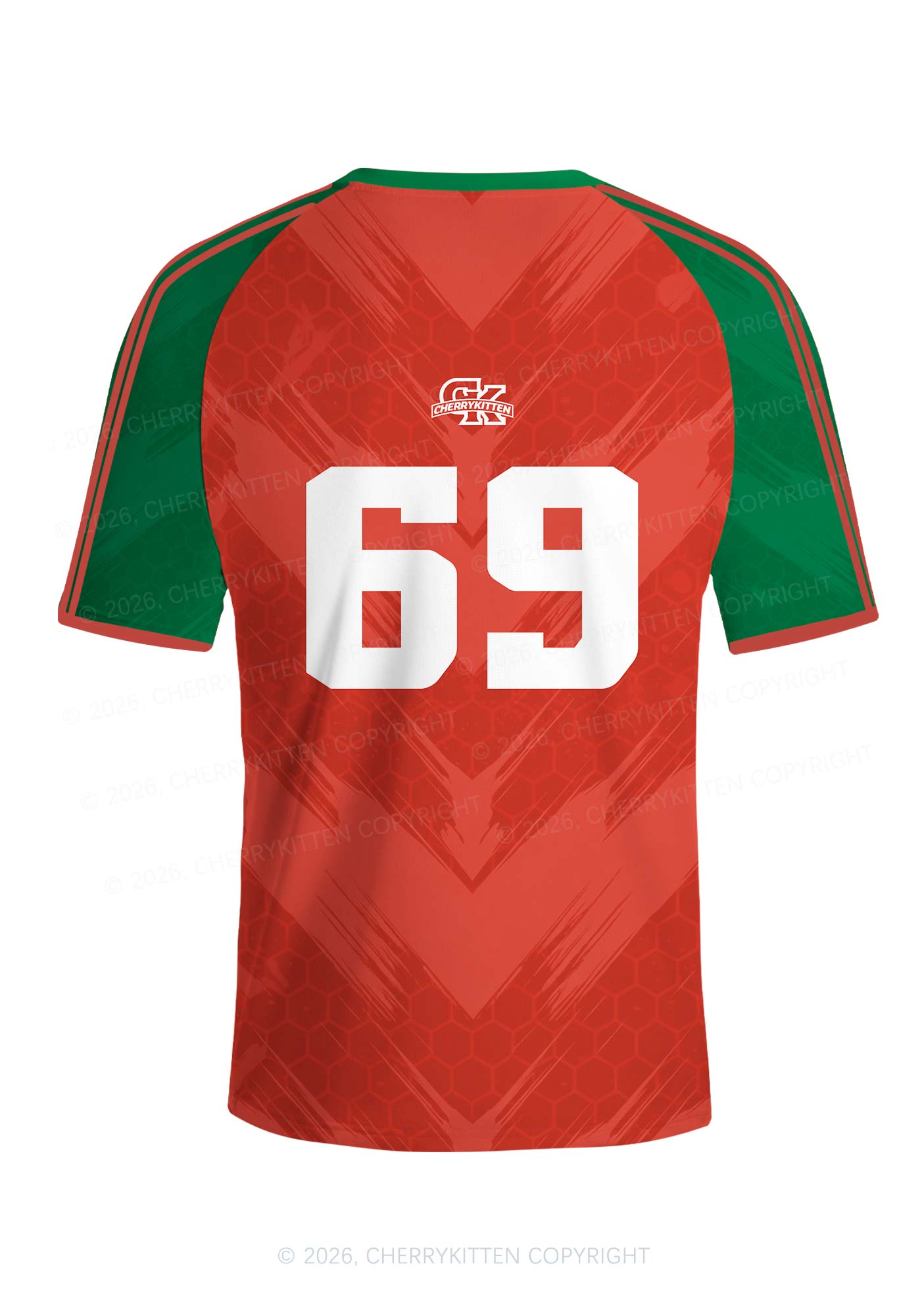 Custom Text Red Green Y2K Football Jersey Shirts Cherrykitten