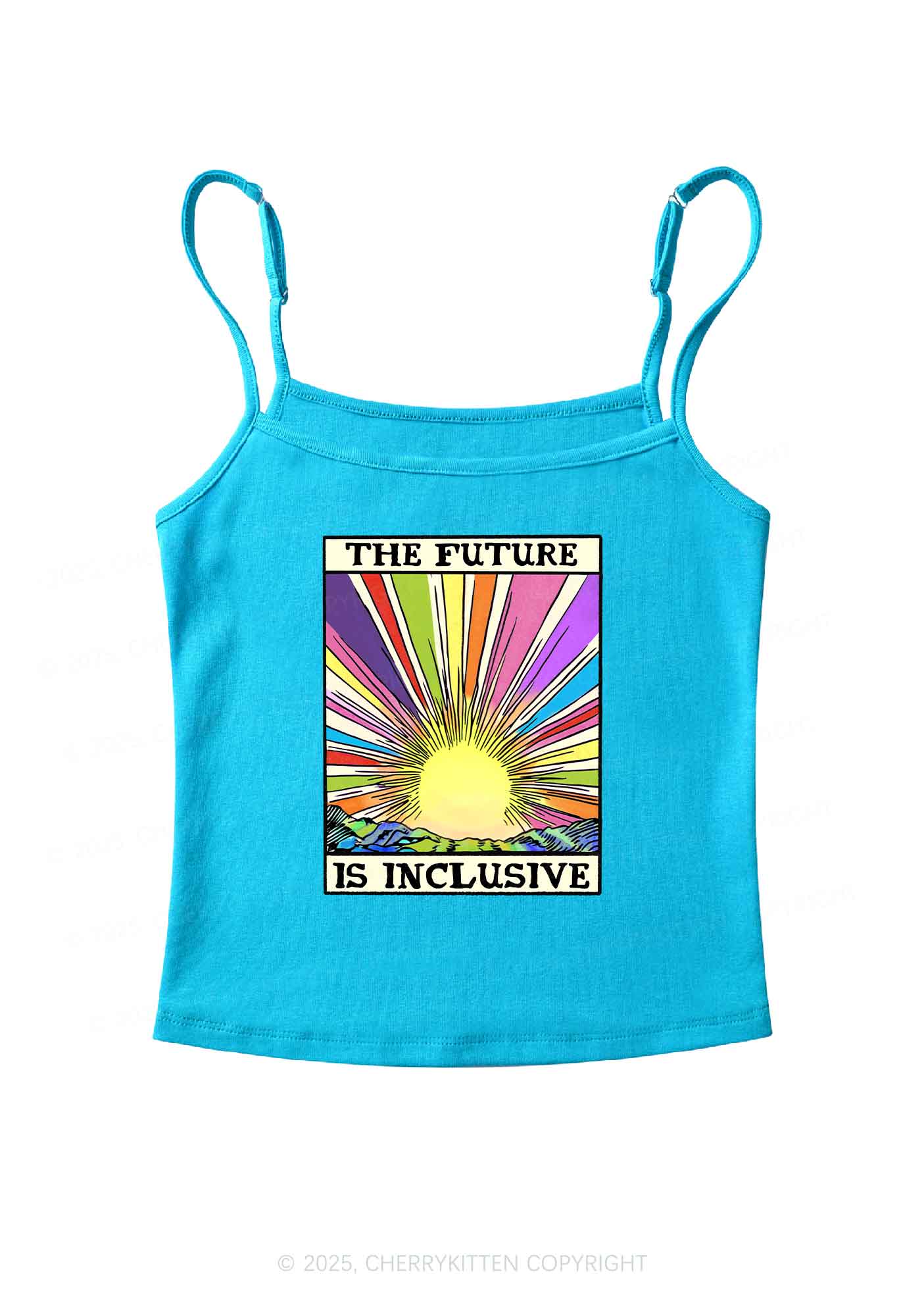 The Future Is Inclusive Pride Y2K Spaghetti Strap Cami Cherrykitten