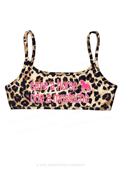 Ride A Mustache Y2K Super Crop Cami Cherrykitten