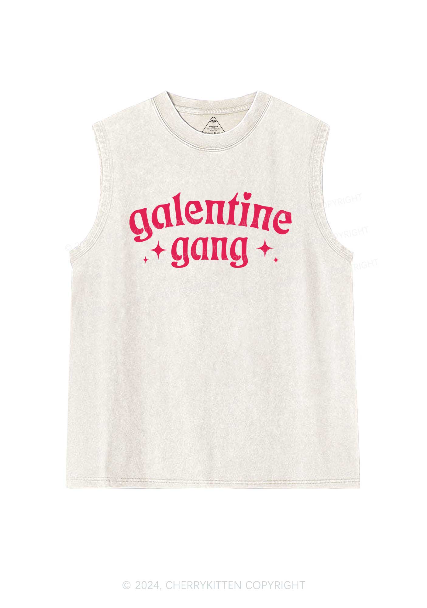 Galentine Gang Y2K Valentine's Day Washed Tank Cherrykitten