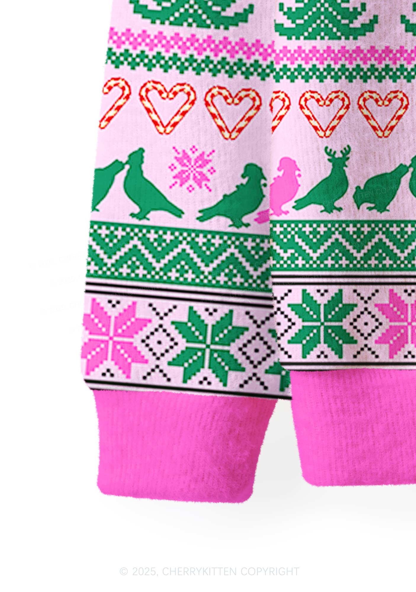 Christmas Pigeon Y2K Christmas Cardigan Knit Sweatshirt Cherrykitten