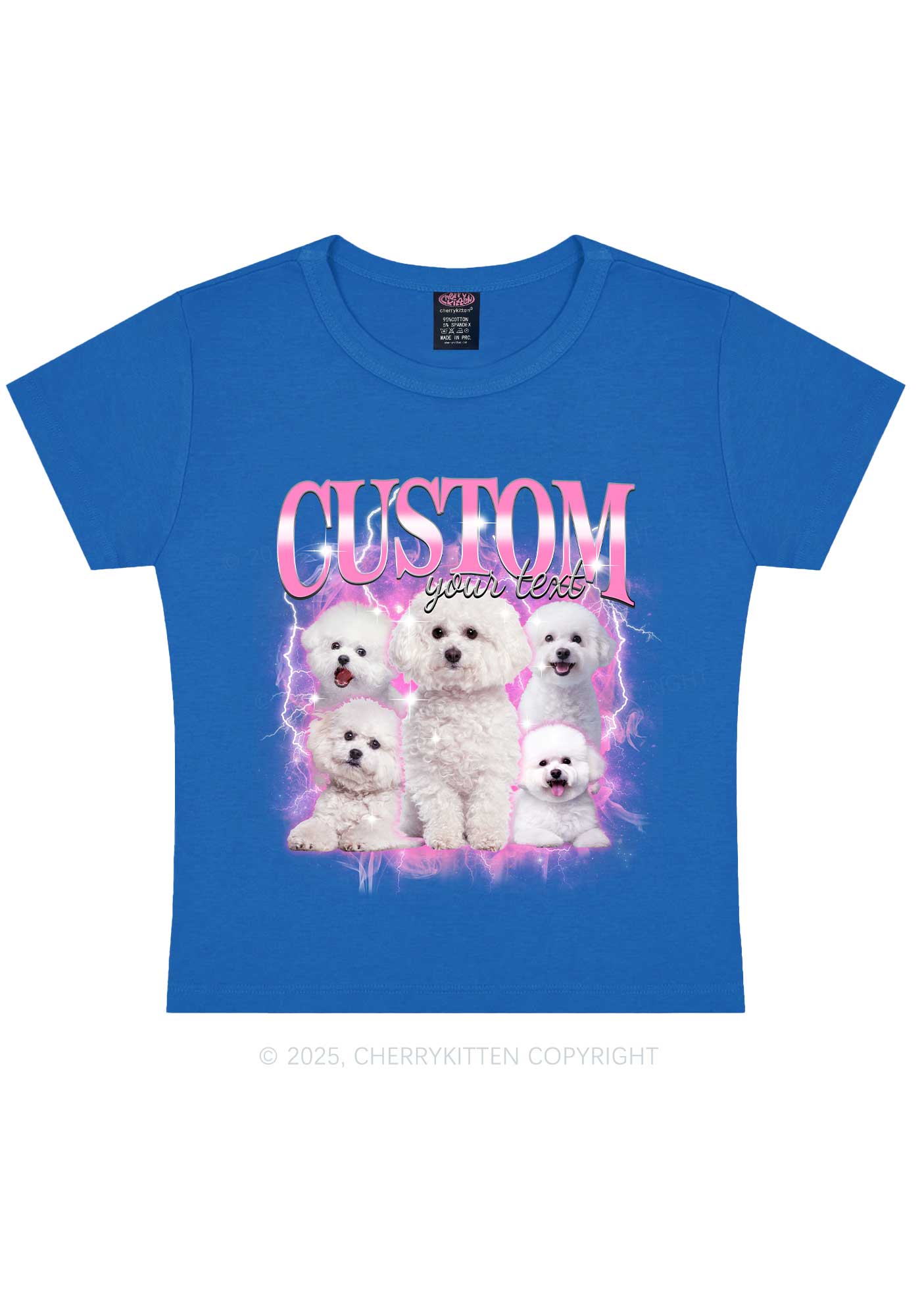 Custom Cute Puppy Photo Y2K Baby Tee Cherrykitten