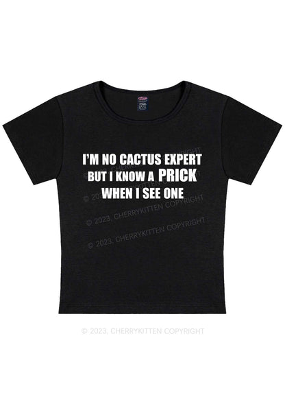 Curvy Cactus Expert Y2K Baby Tee Cherrykitten