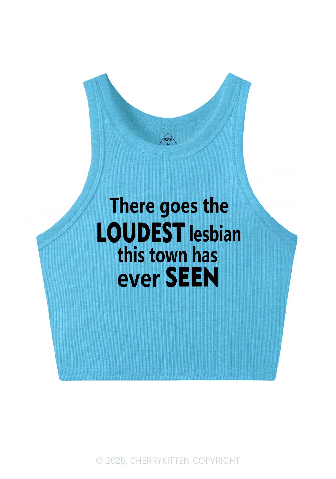 Loudest Lesbian Has Ever Seen Y2K Crop Tank Top Cherrykitten