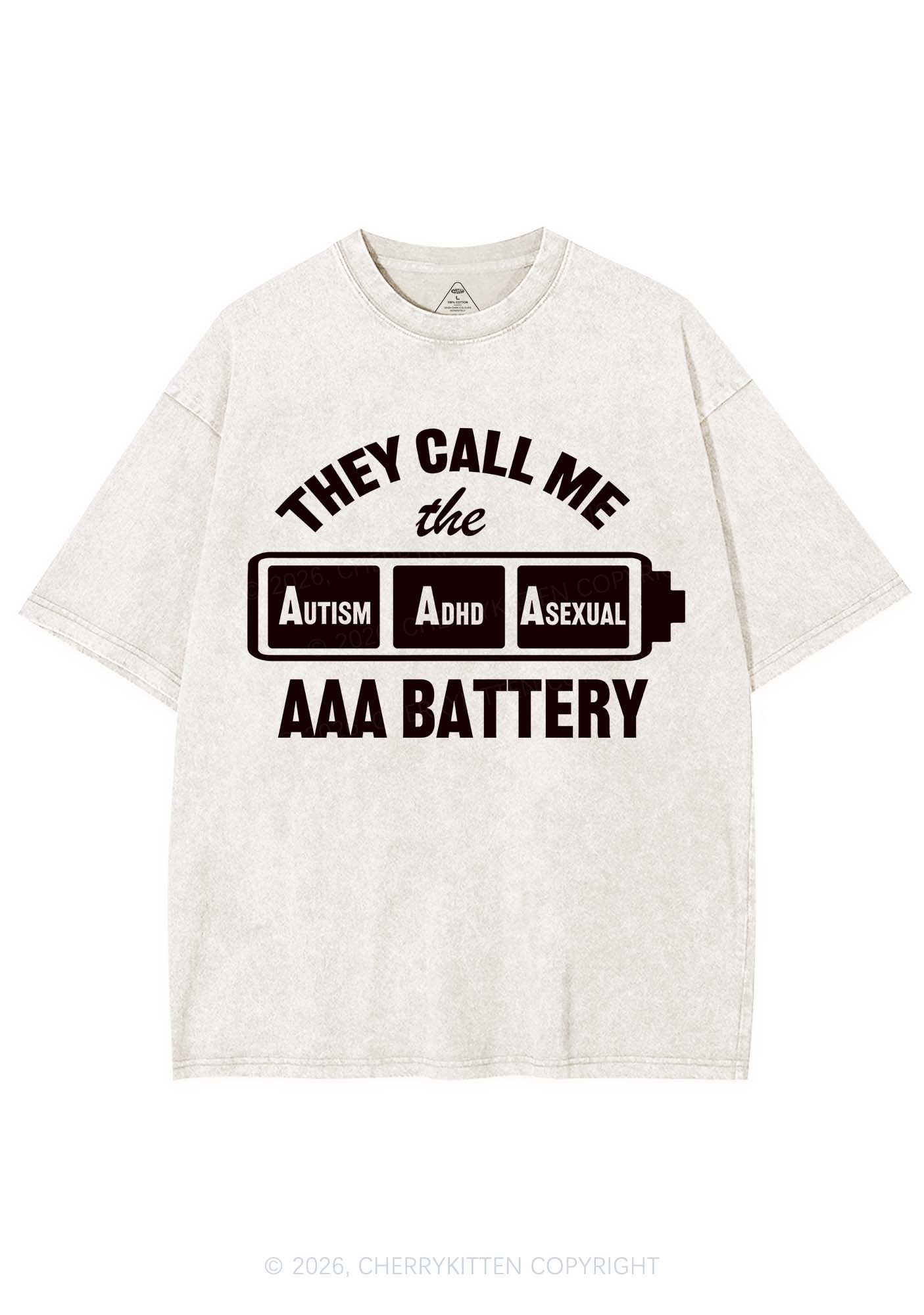 They Call Me AAA Battery Pride Y2K Shirts Washed Tee Cherrykitten