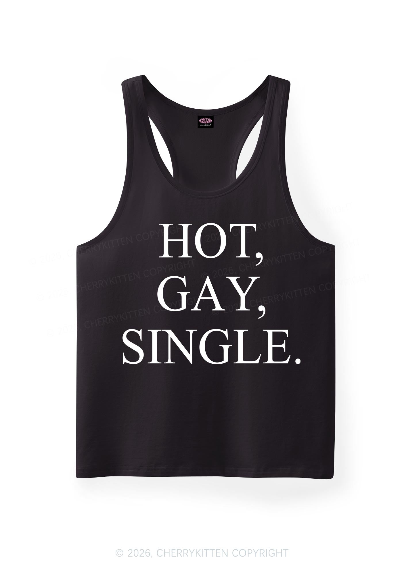 Hot Gay Single Pride Y2K Men Racerback Tank Top Cherrykitten