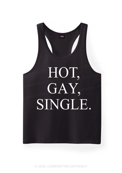 Hot Gay Single Pride Y2K Men Racerback Tank Top Cherrykitten