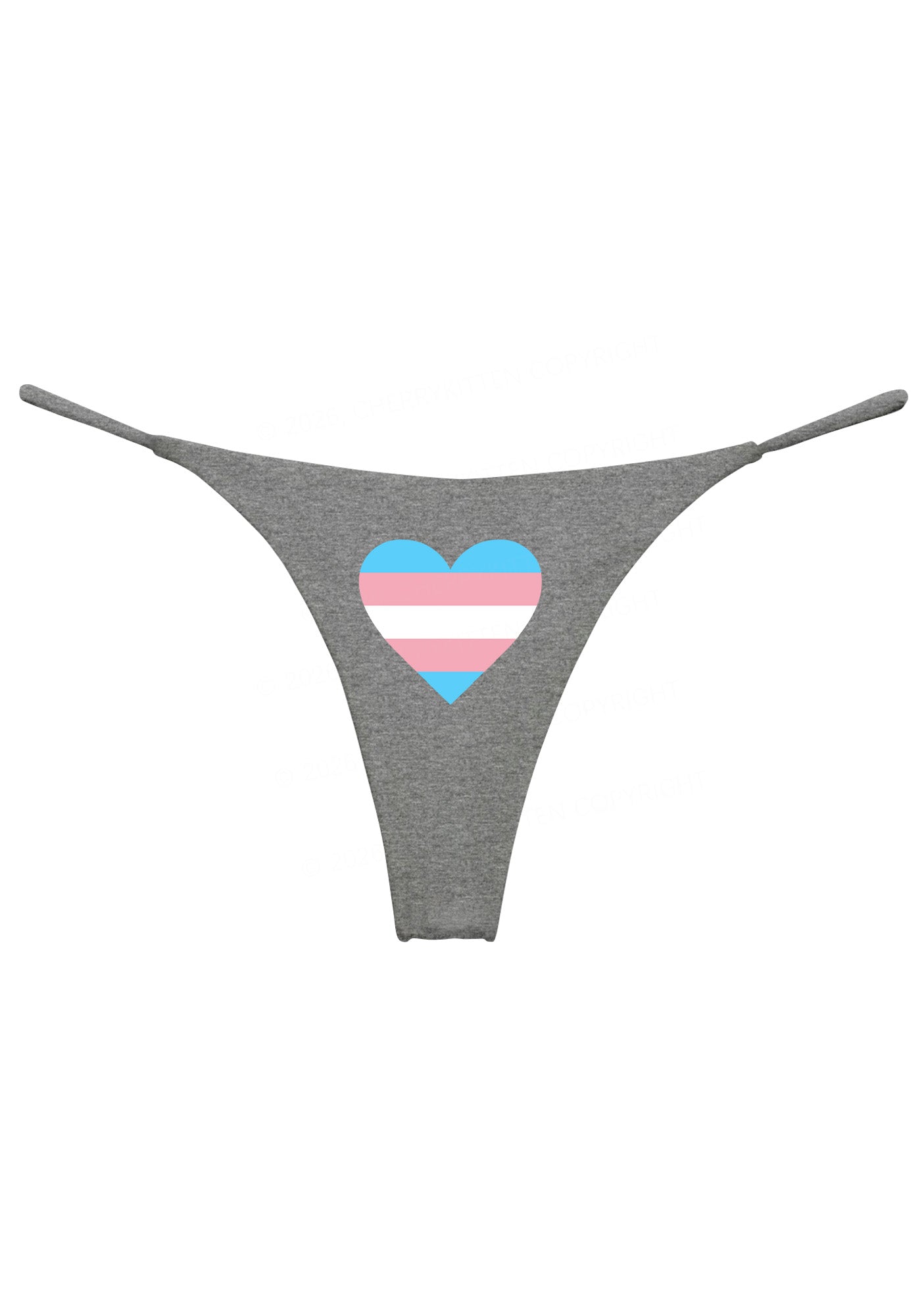Trans Heart Pride Y2K Bikini String Thong Cherrykitten
