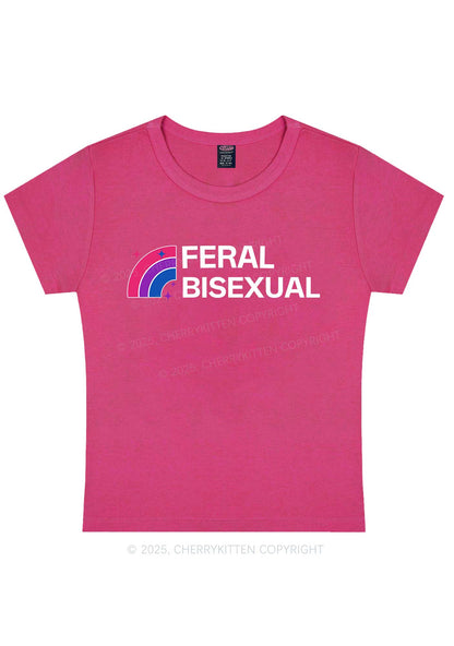 Feral Bisexual Pride Y2K Baby Tee Cherrykitten