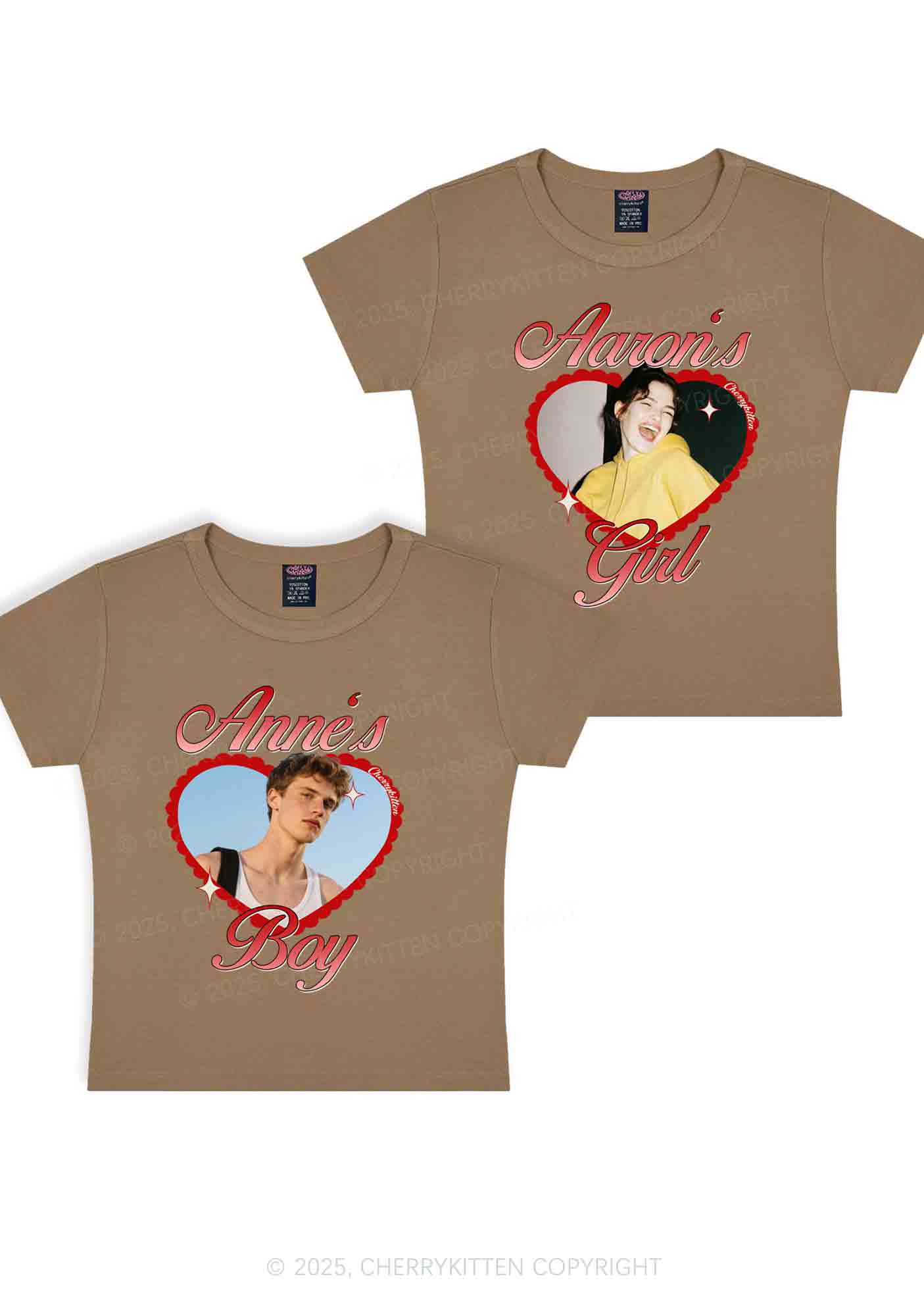 Custom Photo Heart Graphic Y2K Valentine's Day Baby Tee Cherrykitten