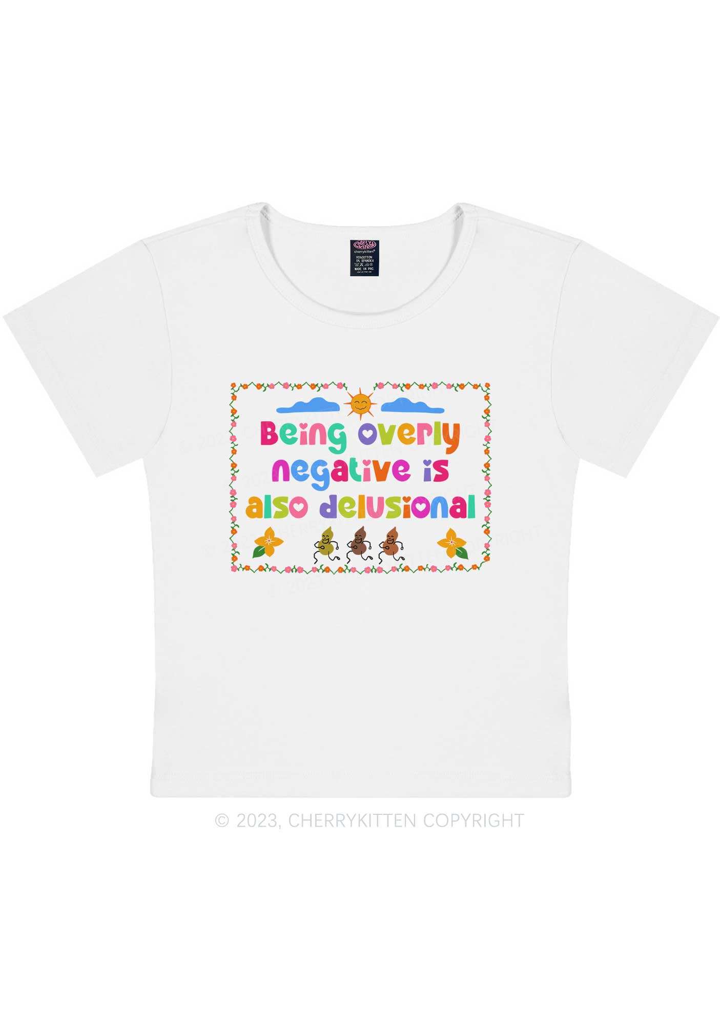 Curvy Negative Delusional Y2K Baby Tee Cherrykitten