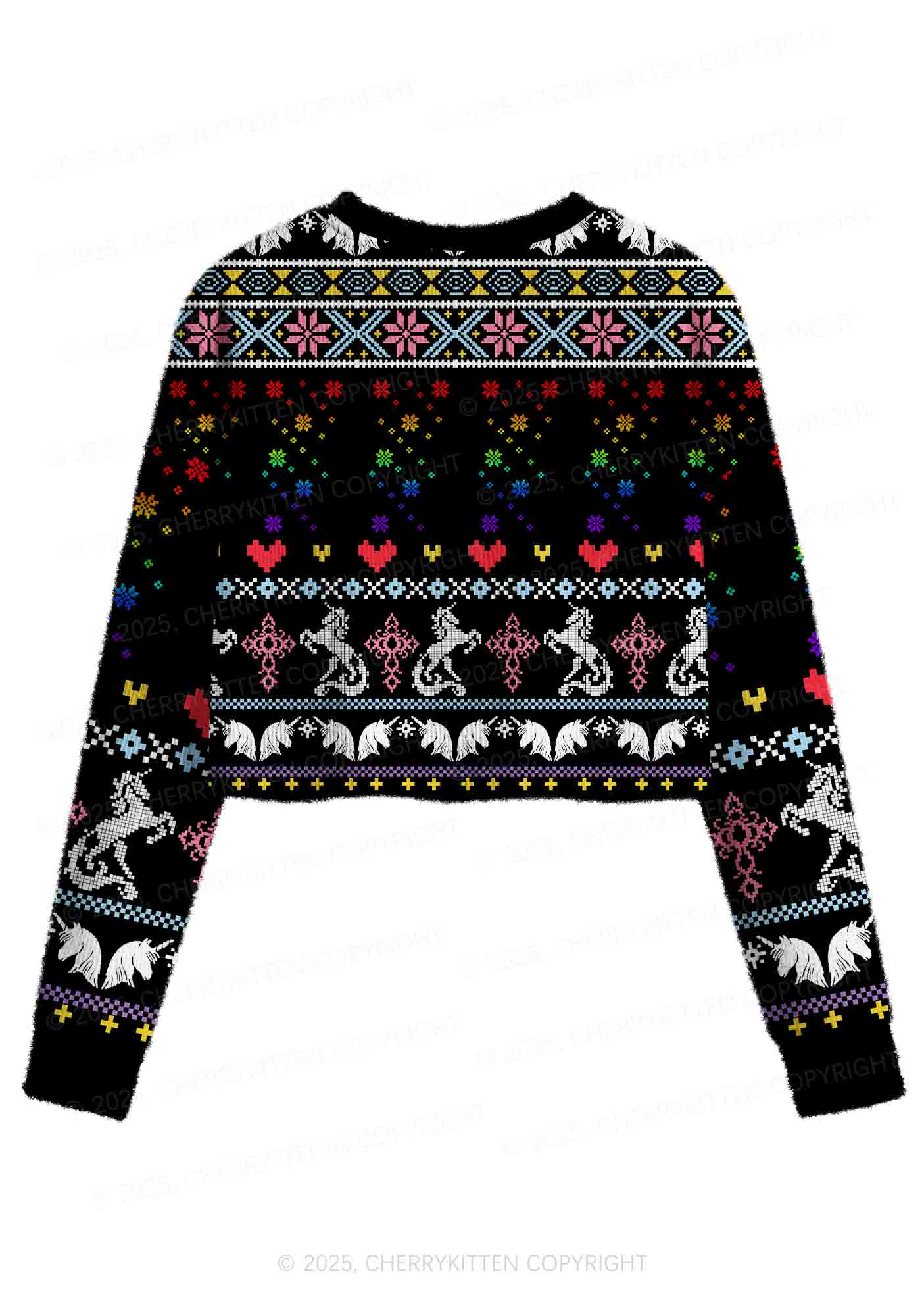 Homophobia Is Gay Pride Y2K Christmas Crop Knit Sweatshirt Cherrykitten