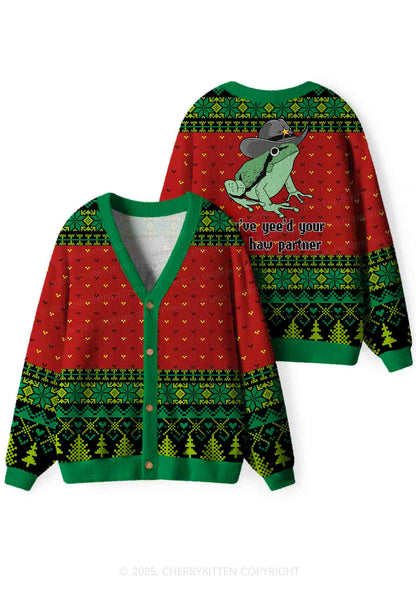 You've Yee'd Your Last Haw Partner Y2K Christmas Cardigan Knit Sweatshirt Cherrykitten