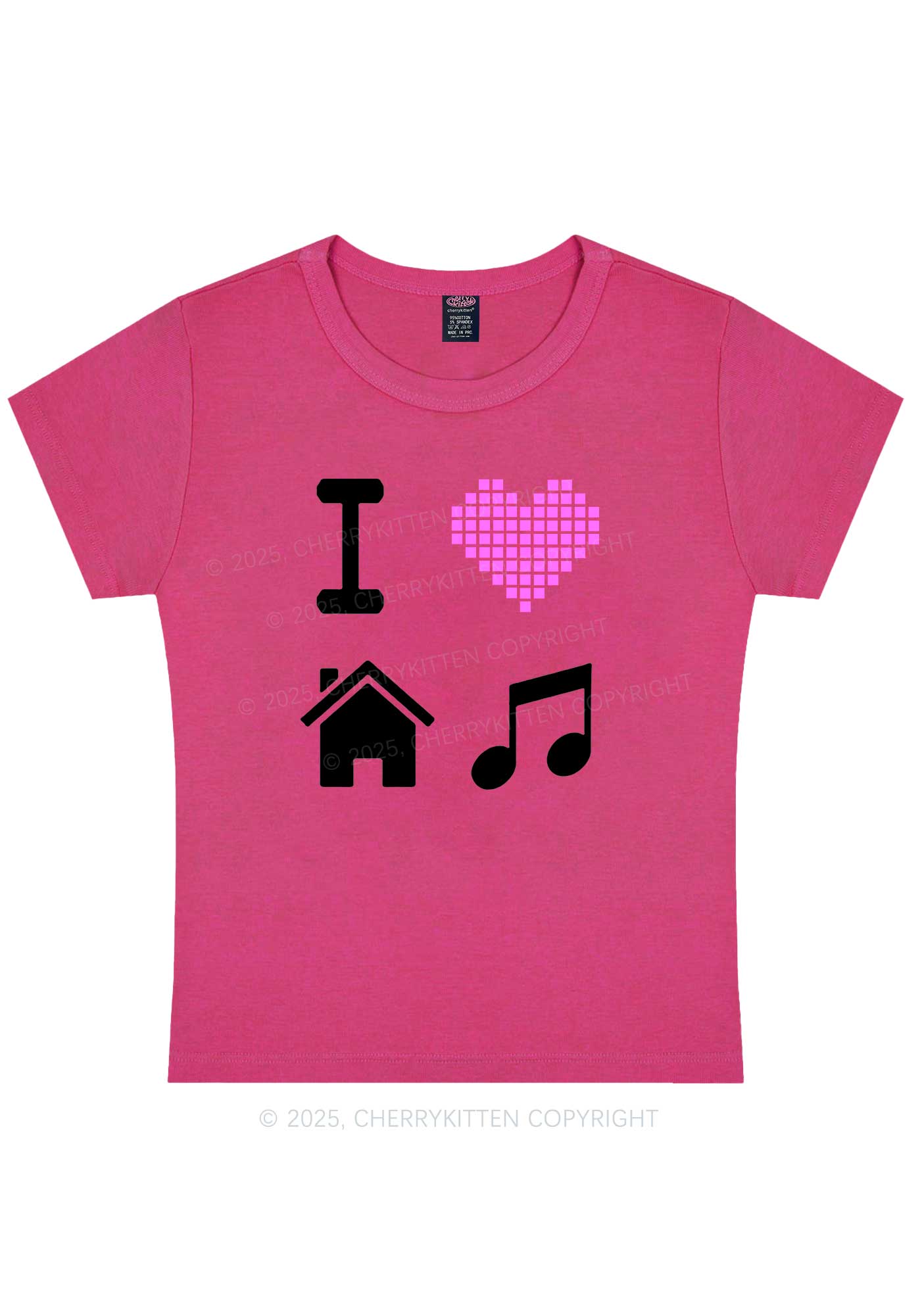 I Love House Music Y2K Baby Tee Cherrykitten