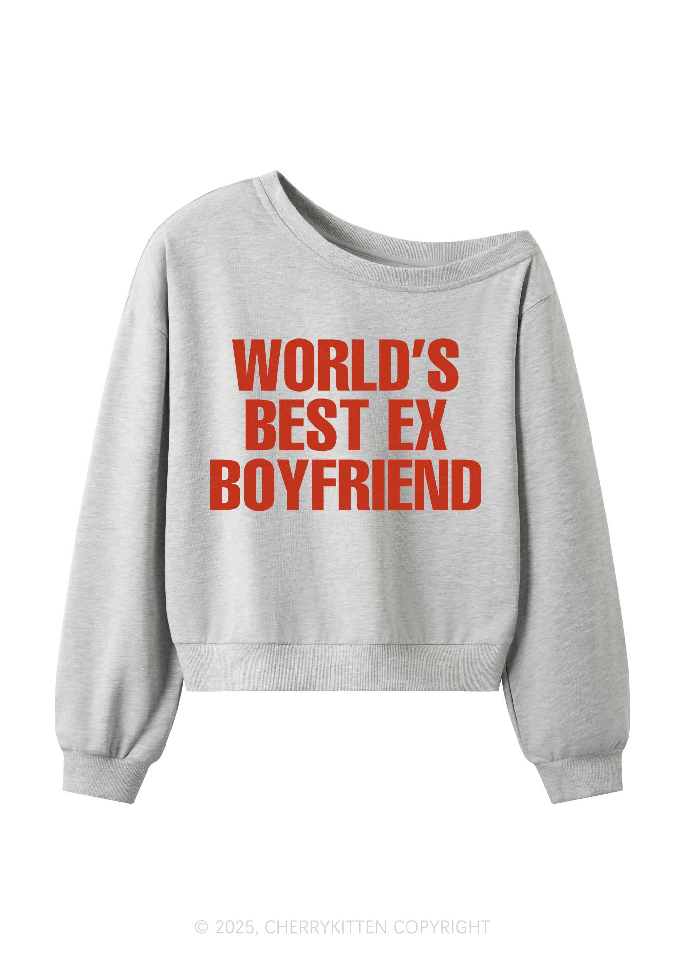 Best Ex Boyfriend Y2K Off Shoulder Sweatshirts Cherrykitten
