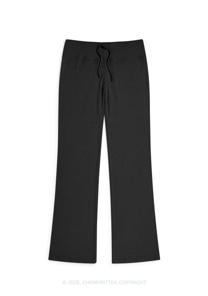 Plain Y2K Low Rise Drawstring Flare Pants Cherrykitten