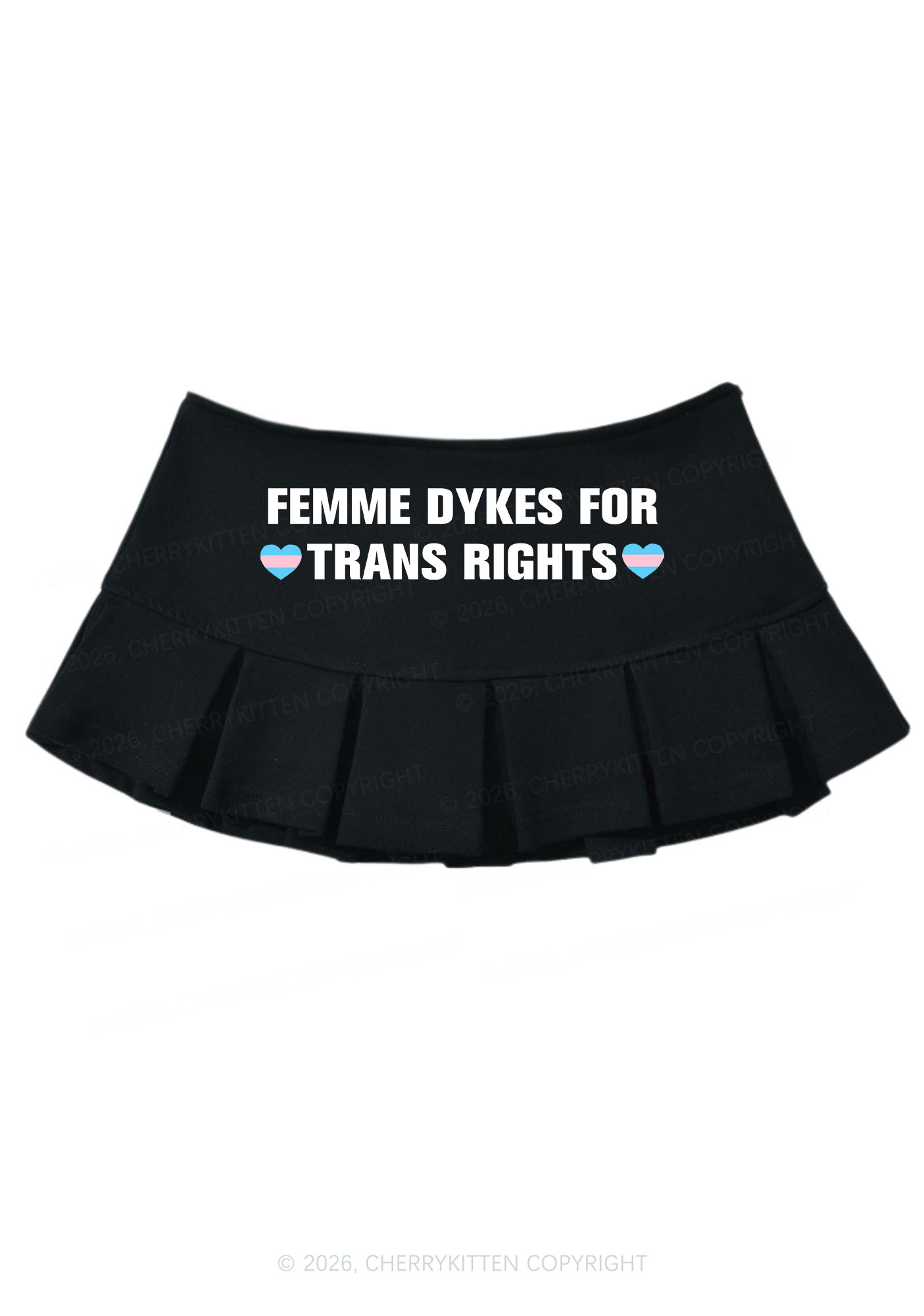 Femme Dykes For Trans Rights Pride Y2K Mini Pleated Skirts Cherrykitten