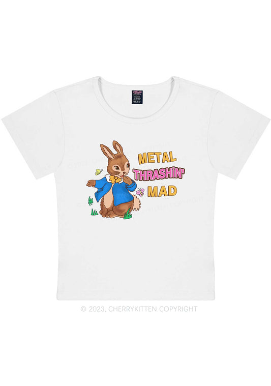 Metal Thrashin' Mad Bunny Y2K Baby Tee Cherrykitten