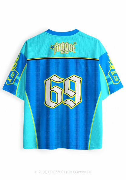 Faggot Blue Star Pride Y2K Sport Jersey Shirts Cherrykitten