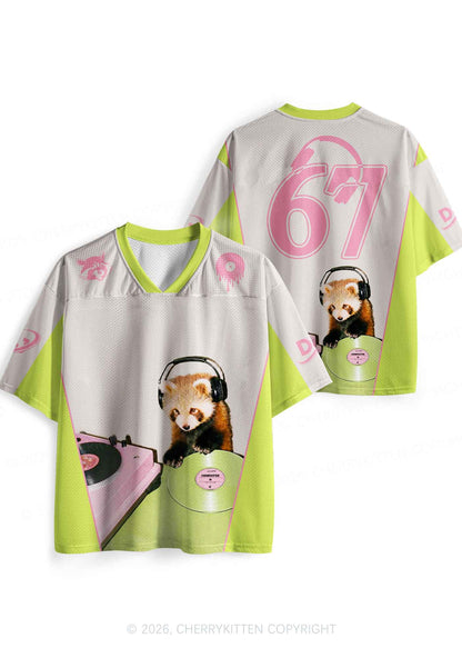 Red Panda DJ Y2K Sport Jersey Shirts Cherrykitten