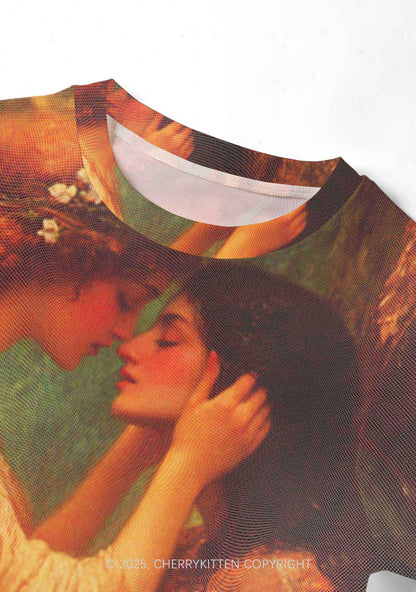 The Lesbians Pride Y2K Mesh Crop Top Cherrykitten