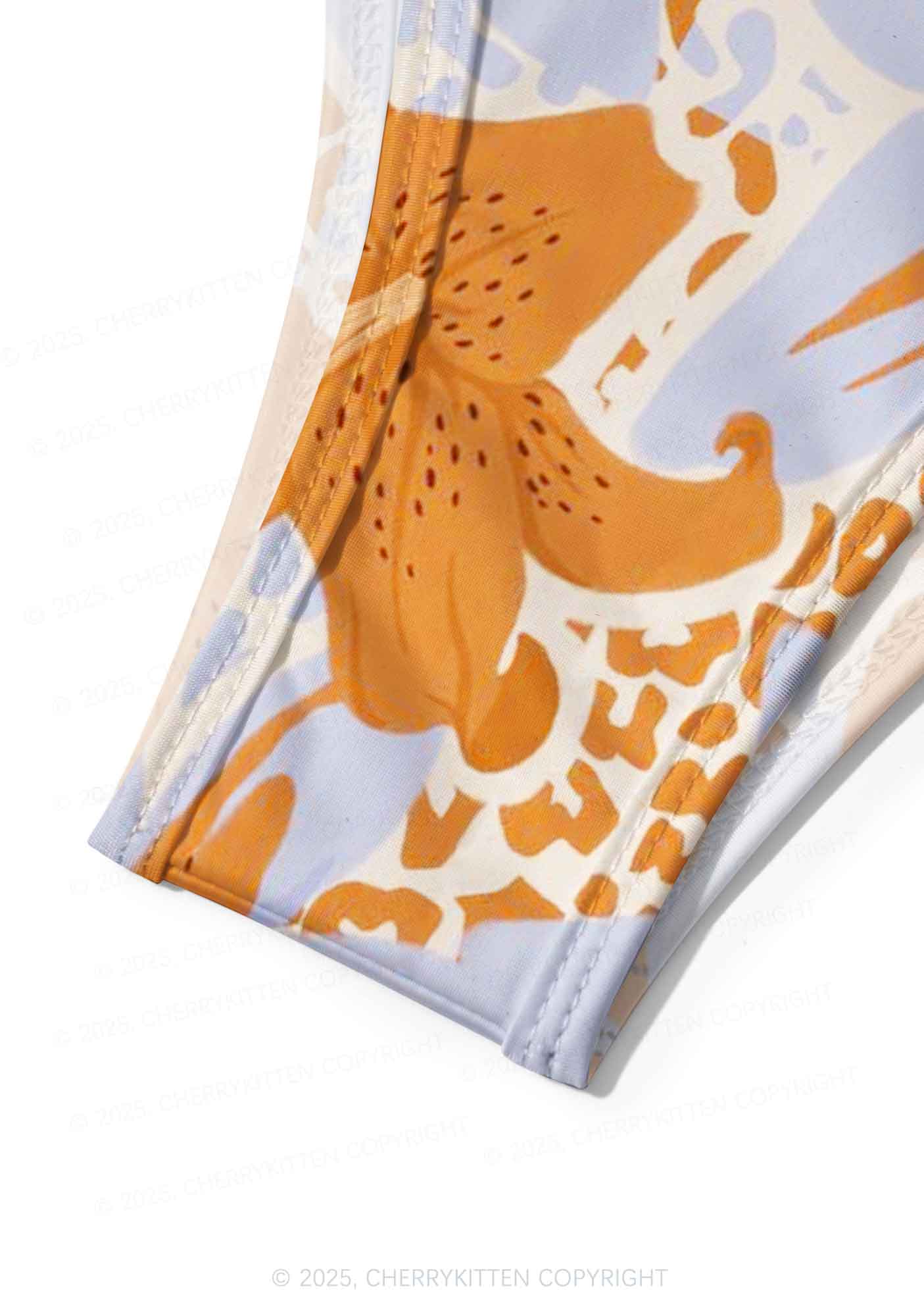 Lilies And Leopard Y2K Print Bikini Set Cherrykitten