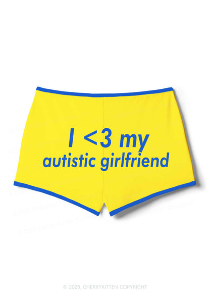 I Love My Autistic GF Valentine's Day Y2K Booty Shorts Cherrykitten