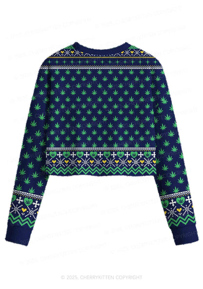 Special Cola Y2K Christmas Crop Knit Sweatshirt Cherrykitten