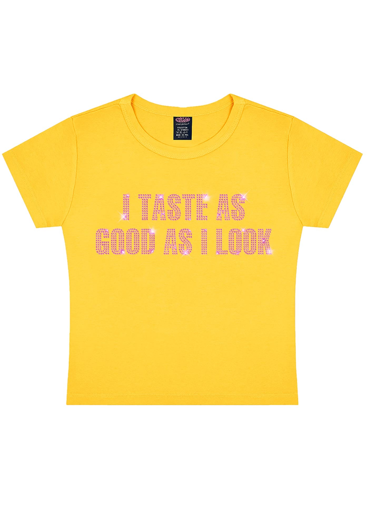 Rhinestone Taste Good Y2K Baby Tee Cherrykitten