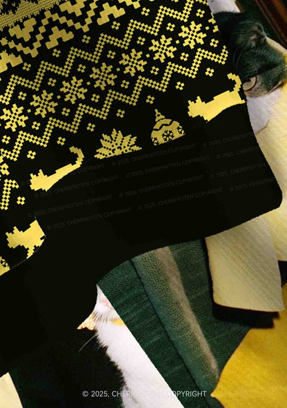 Cats Friend Y2K Christmas Cardigan Knit Sweatshirt Cherrykitten