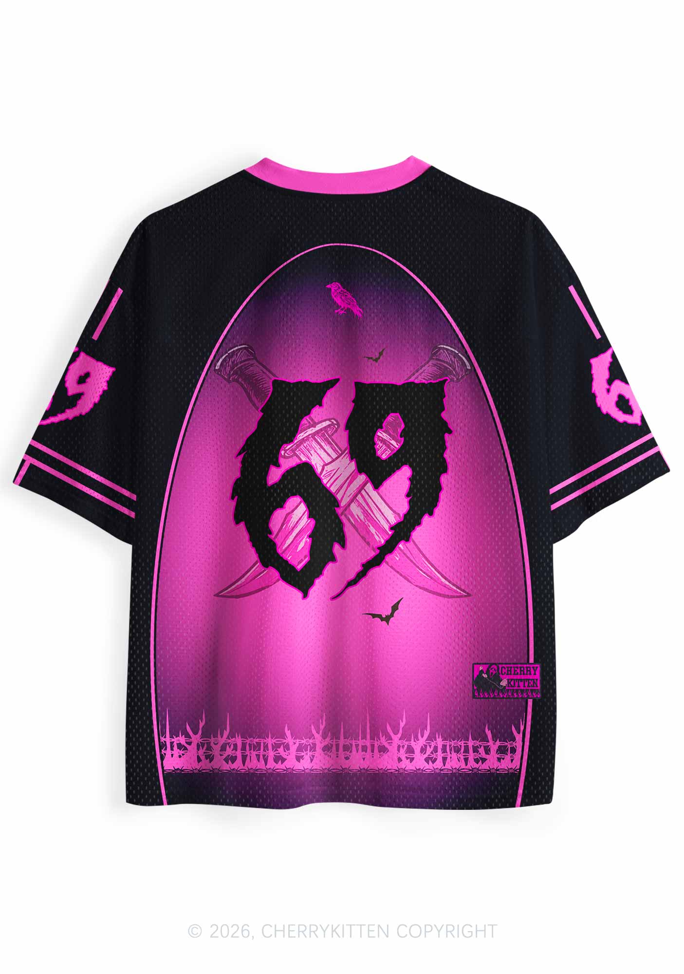Halloween Skull Even Baddies Get Saddies Y2K Sport Jersey Shirts Cherrykitten