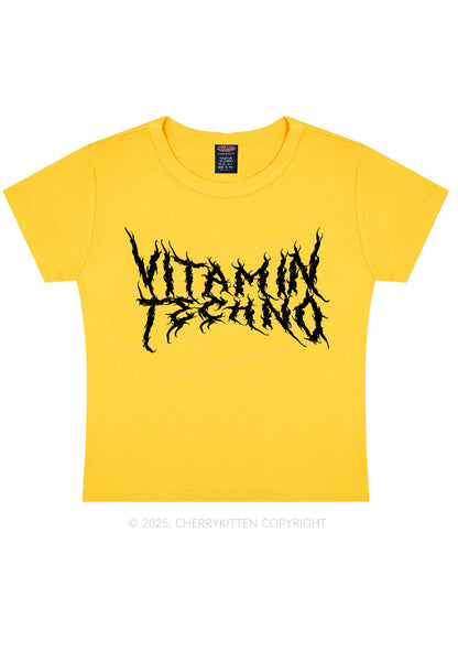 Vitamin Techno Y2K Baby Tee Cherrykitten