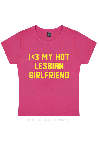 My Hot Lesbian GF Pride Y2K Baby Tee Cherrykitten