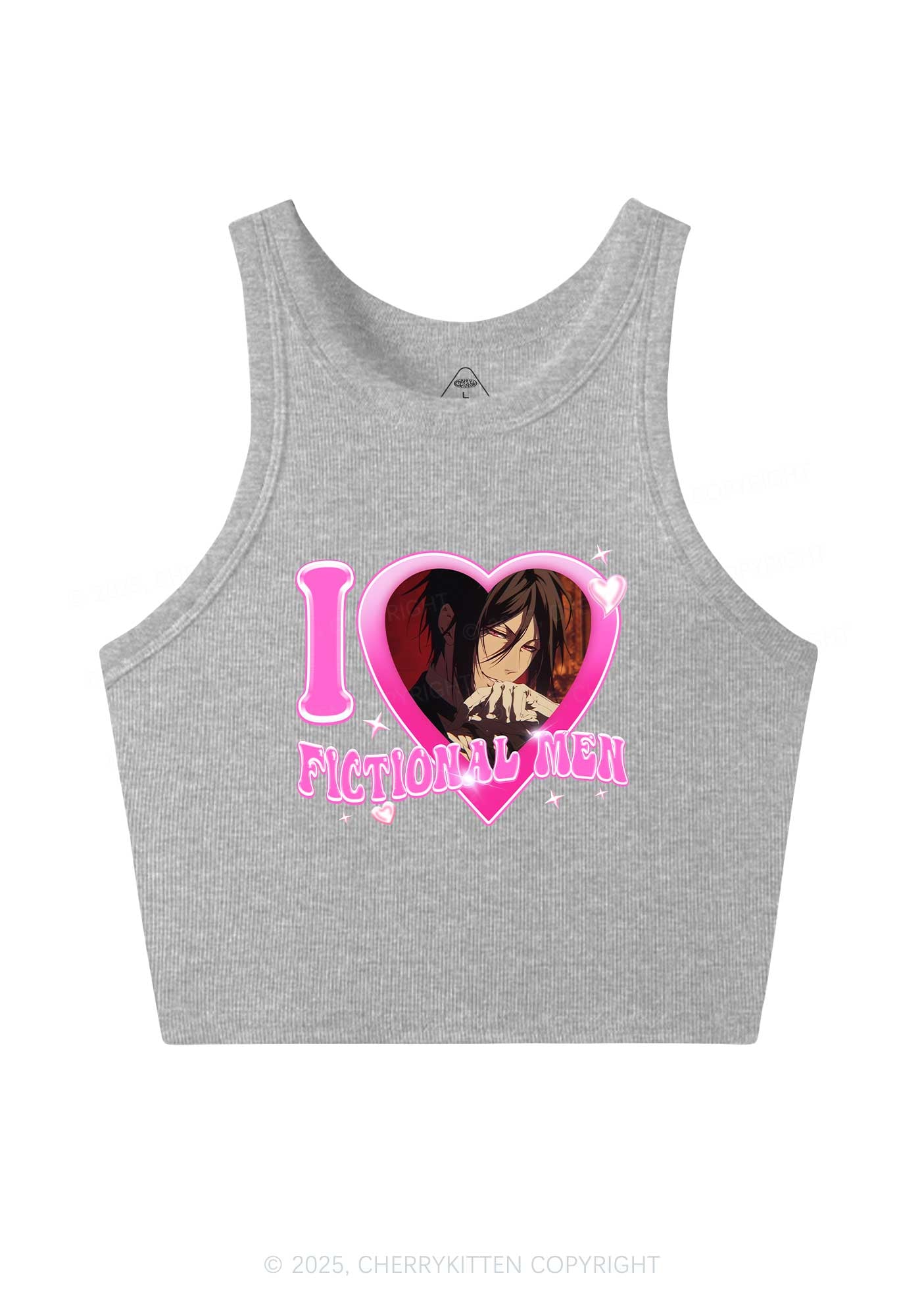 Custom I Love Fictional Men Y2K Crop Tank Top Cherrykitten