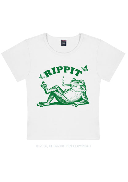 Rippit Frog Y2K Baby Tee Cherrykitten