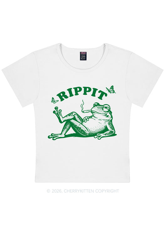 Rippit Frog Y2K Baby Tee Cherrykitten