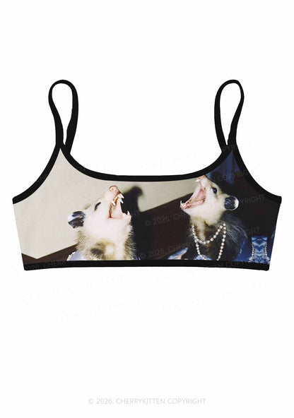 Princess Rats Y2K Print Super Crop Cami Cherrykitten