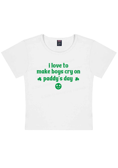 Make Boys Cry On Paddys Day St Patricks Y2K Baby Tee Cherrykitten