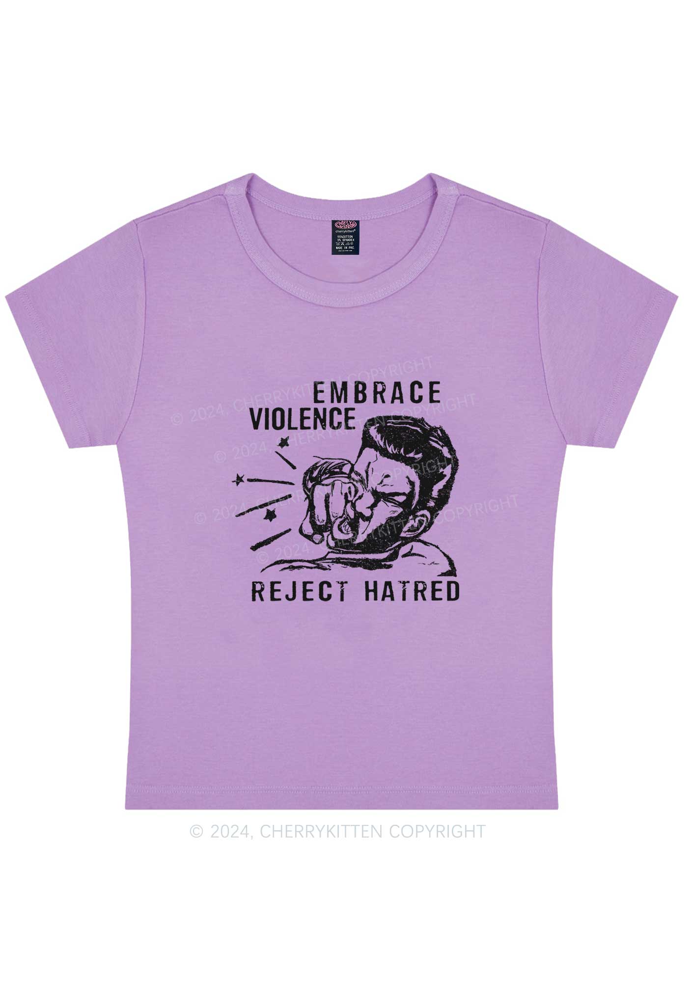 Embrace Violence Y2K Baby Tee Cherrykitten