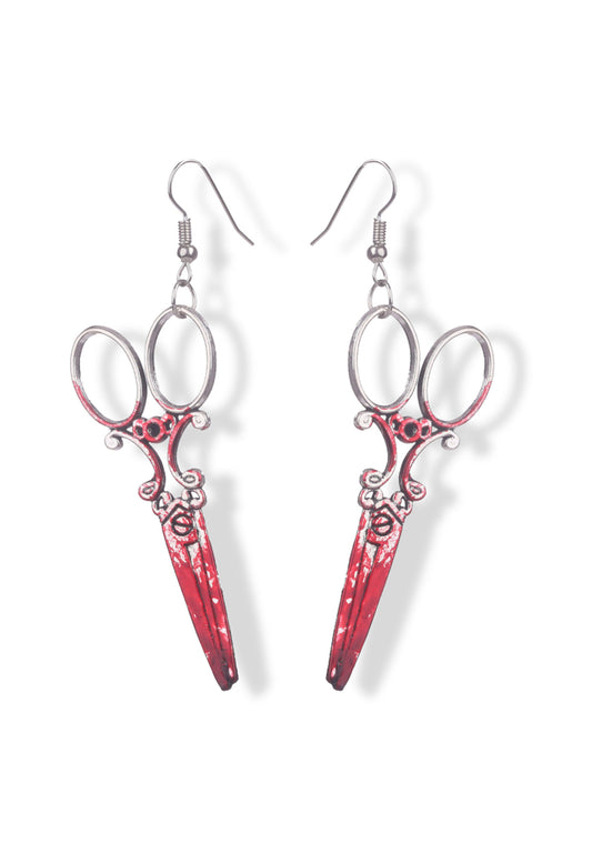 Halloween Horror Blood Scissors Earrings