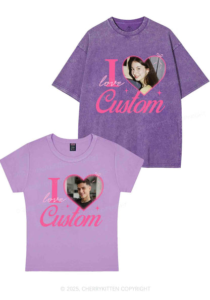I Love Custom Y2K Valentine's Day Couple Shirt Cherrykitten