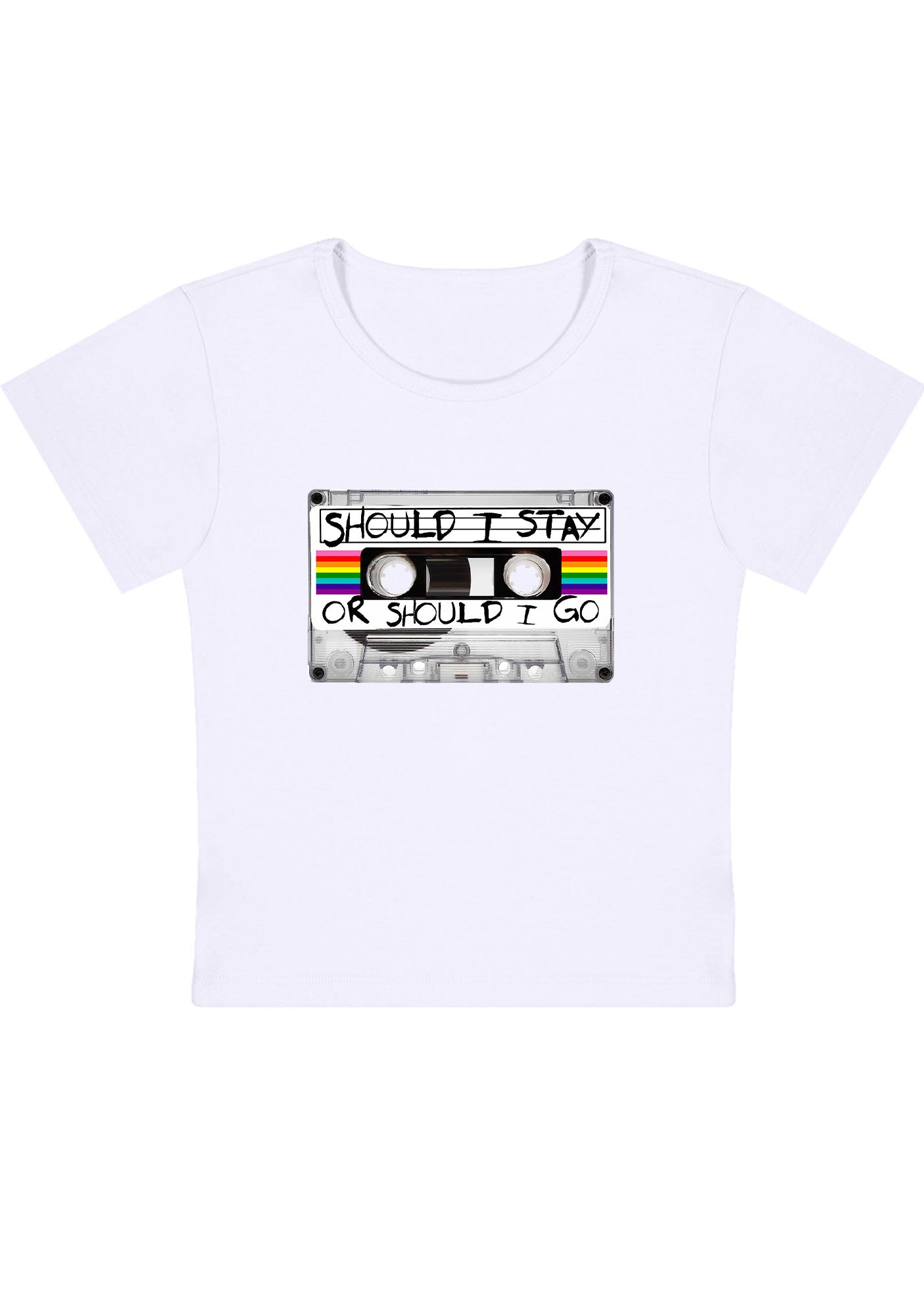 Curvy Should I Stay Or Should I Go Baby Tee