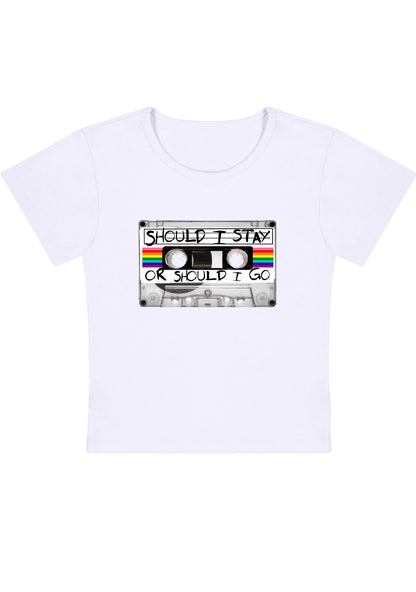 Curvy Should I Stay Or Should I Go Baby Tee