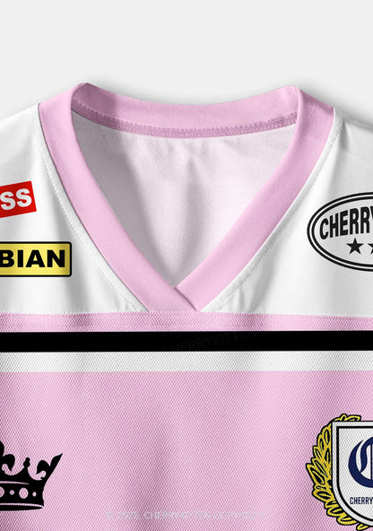 Custom White Lesbian Princess Pride Y2K Crop Sport Jersey Shirts Cherrykitten