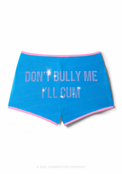 Rhinestone Dont Bully Me Y2K Booty Shorts Cherrykitten