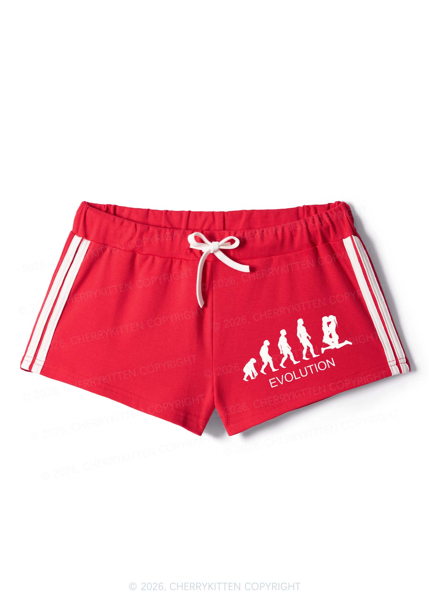 Lesbian Evolution Pride Y2K Drawstring Mini Shorts Cherrykitten