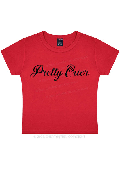 Pretty Crier Y2K Baby Tee Cherrykitten