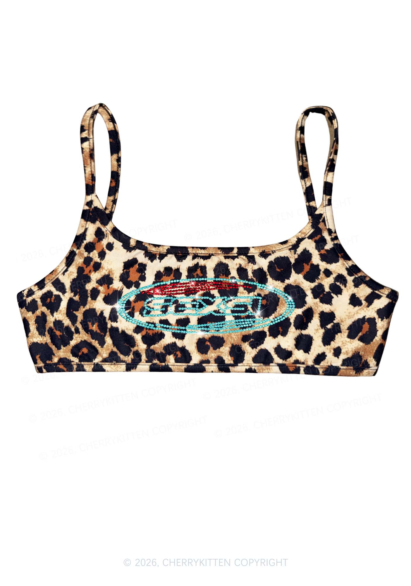 Rhinestone Sexsi Slogan Y2K Super Crop Cami Cherrykitten