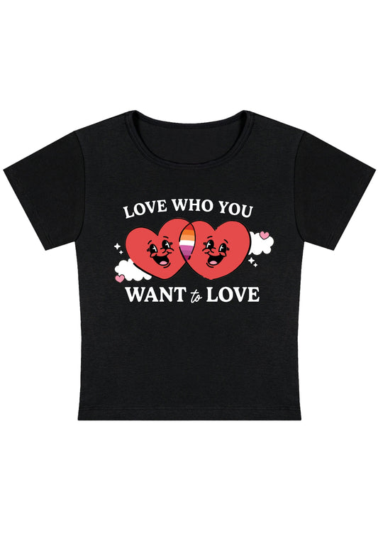 Love Who You Want To Love Six Flags Y2K Baby Tee