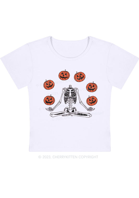 Halloween Pumpkin Head Skeleton Baby Tee Cherrykitten